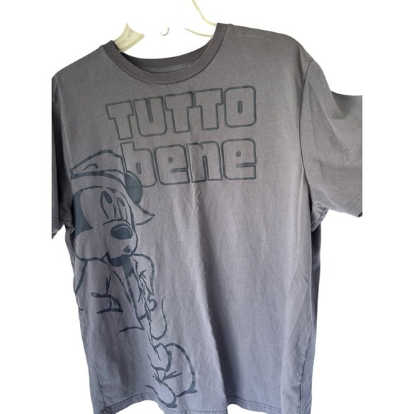 Disney Mickey Mouse Tutto Bene‎ Graphic T-Shirt Gray Short Sleeve Crewneck Tee - Picture 9 of 16